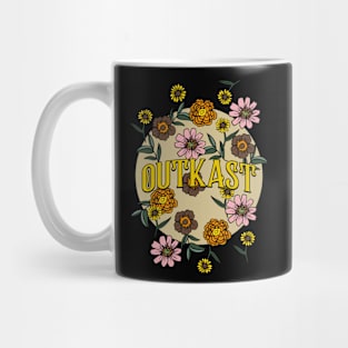 Outkast Name Personalized Flower Retro Floral 80s 90s Name Style Mug